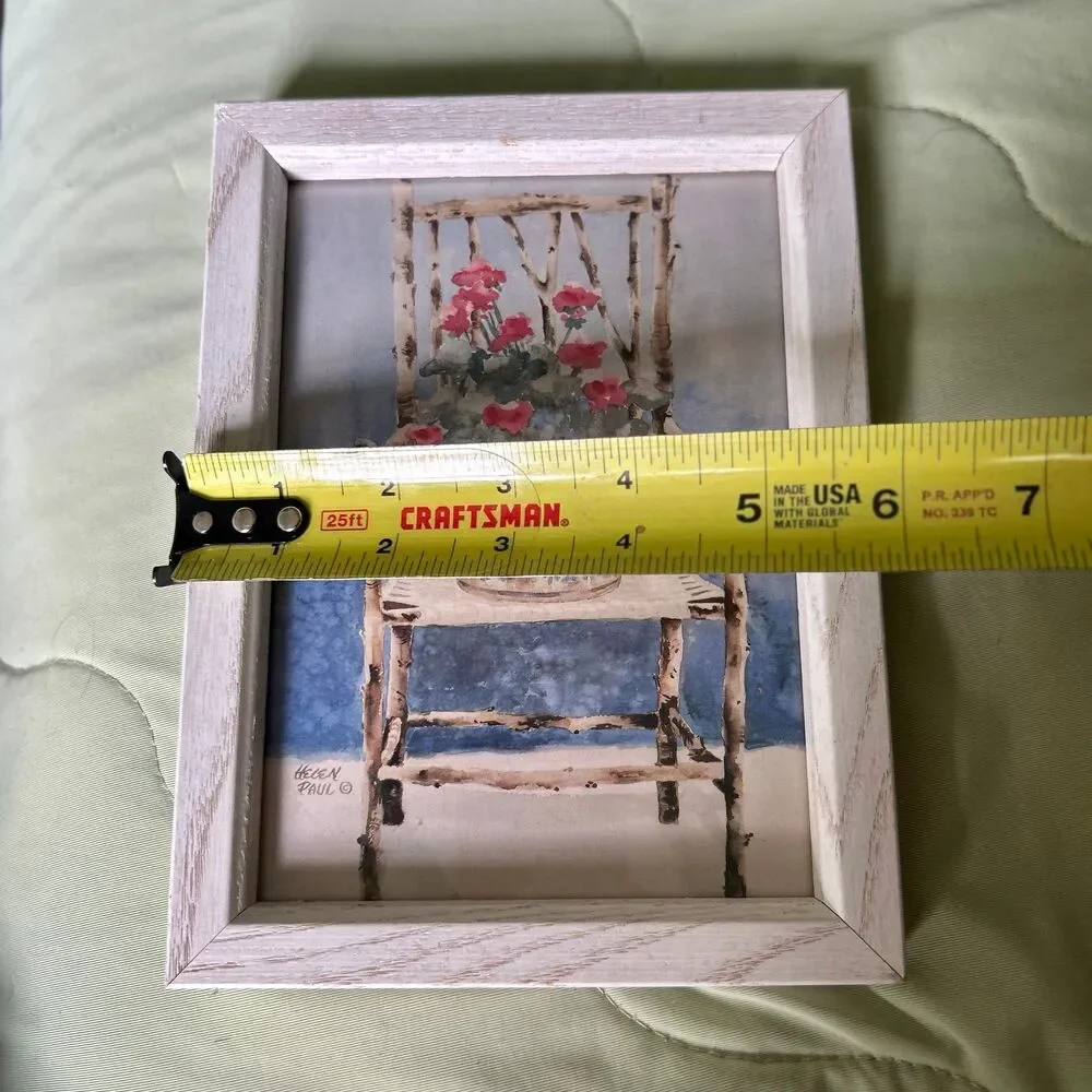Cottagecore Farm Framed Still Life Florals In Planter Bucket Wall Decor Sign